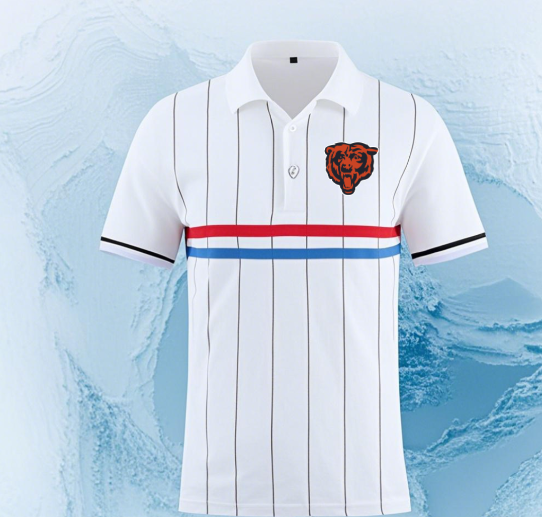 Chicago Bears red white Men 2025 NFL polo T shirt